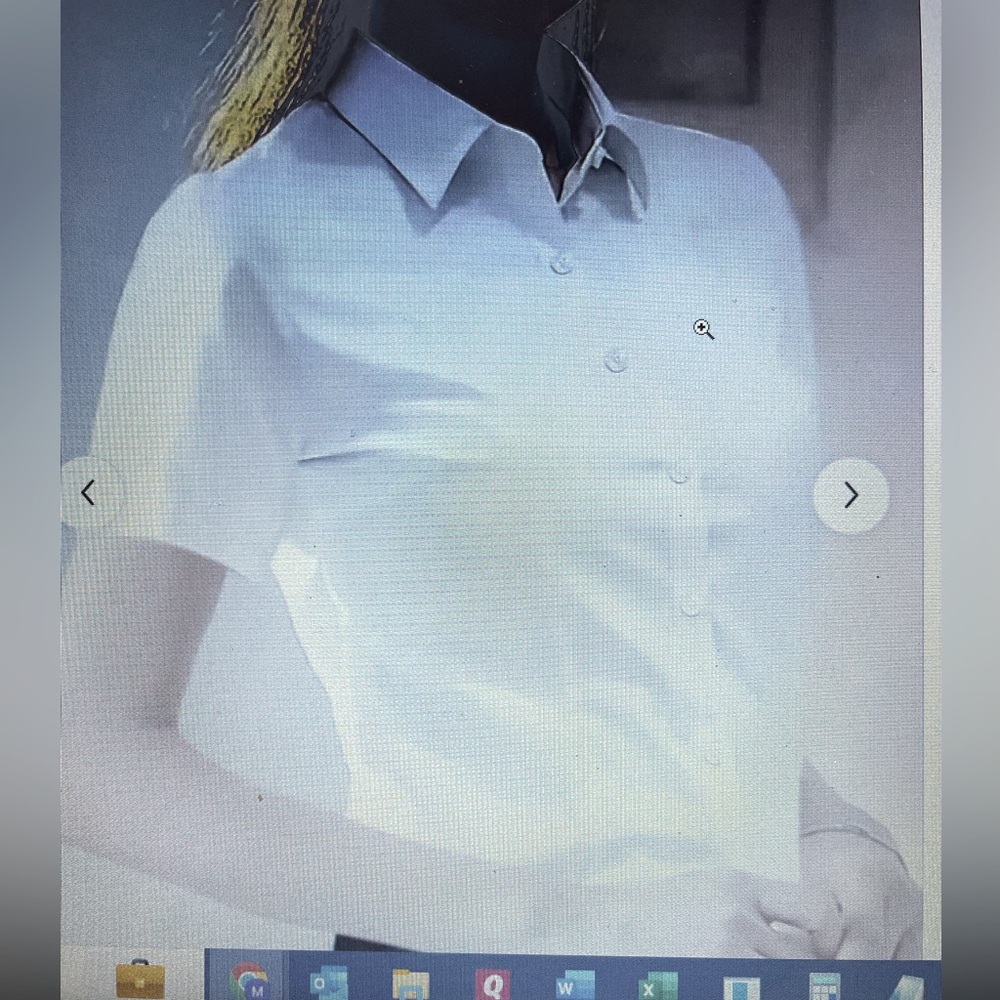 Brand new, never worn, crisp, white, classic short sleeve shirt